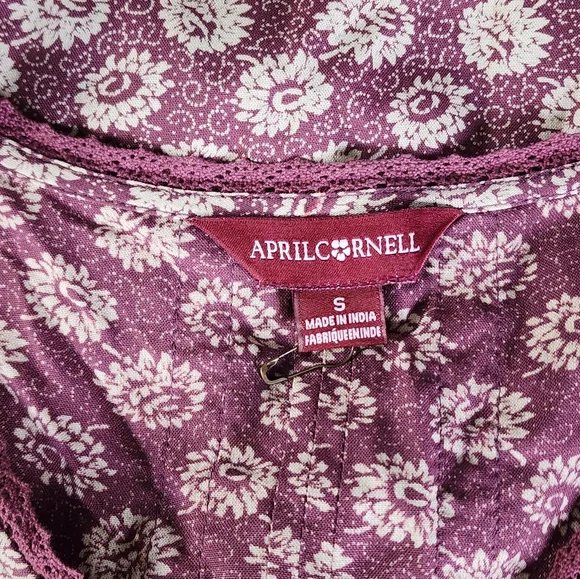 April Cornell Burgundy Floral Midi Dress - Picture 3 of 3